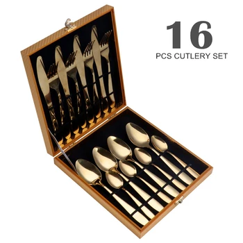 16pcs Dinnerware Set with Gift Box Stainless Steel Cutlery Set Fork Spoon Knife Tableware for 4 People dining
16pcs Dinnerware Set with Gift Box Stainless Steel Cutlery Set Fork Spoon Knife Tableware for 4 People dining
