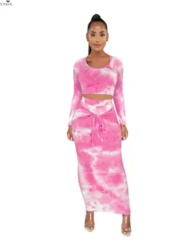 Women Two Piece Outfits Tie Dye Print Skirt Suit Long Sleeve Two Piece Set Crop Top And Maxi Skirt Outfits Two Piece Skirt Set
Women Two Piece Outfits Tie Dye Print Skirt Suit Long Sleeve Two Piece Set Crop Top And Maxi Skirt Outfits Two Piece Skirt Set