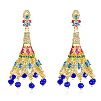Zlxgirl Bridal Jewelry Luxury Blue beads And AAA cubic Zircon bridal earring for women Dubai Gold copper Earrings party gifts
Zlxgirl Bridal Jewelry Luxury Blue beads And AAA cubic Zircon bridal earring for women Dubai Gold copper Earrings party gifts