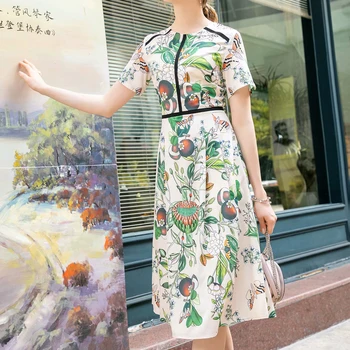 Spring 2020 Bohemia Vintage Print Flowers Pleated Temperament Elegant Slim Women'S Short Sleeve Dress High Quality New Fashion
Spring 2020 Bohemia Vintage Print Flowers Pleated Temperament Elegant Slim Women'S Short Sleeve Dress High Quality New Fashion