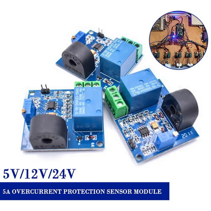 AC Current Detection Sensor Module 5V 12V 24V Relay Protection Module 5A Over-Current Overcurrent Protection Switch Output
AC Current Detection Sensor Module 5V 12V 24V Relay Protection Module 5A Over-Current Overcurrent Protection Switch Output