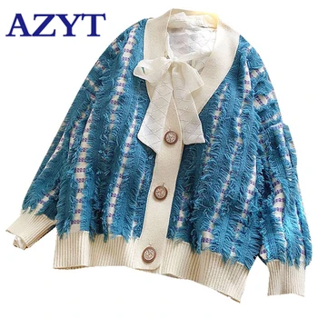 AZYT Patchwork Tassel Knit Sweater Female Cardigan 2020 Autumn New Chic Buttons Sweater Coat Knitwear V Neck Loose Cardigan Tops
AZYT Patchwork Tassel Knit Sweater Female Cardigan 2020 Autumn New Chic Buttons Sweater Coat Knitwear V Neck Loose Cardigan Tops