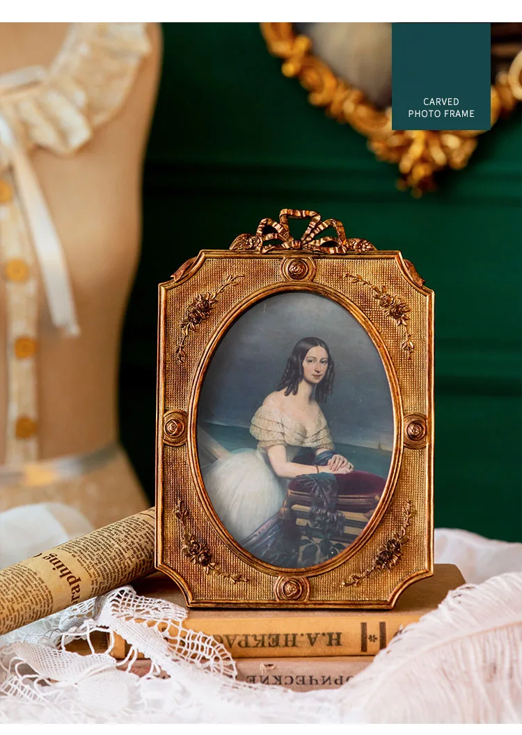 Generic 6/7 Inch Classical Lace Border Picture Frames Wall Po Frame