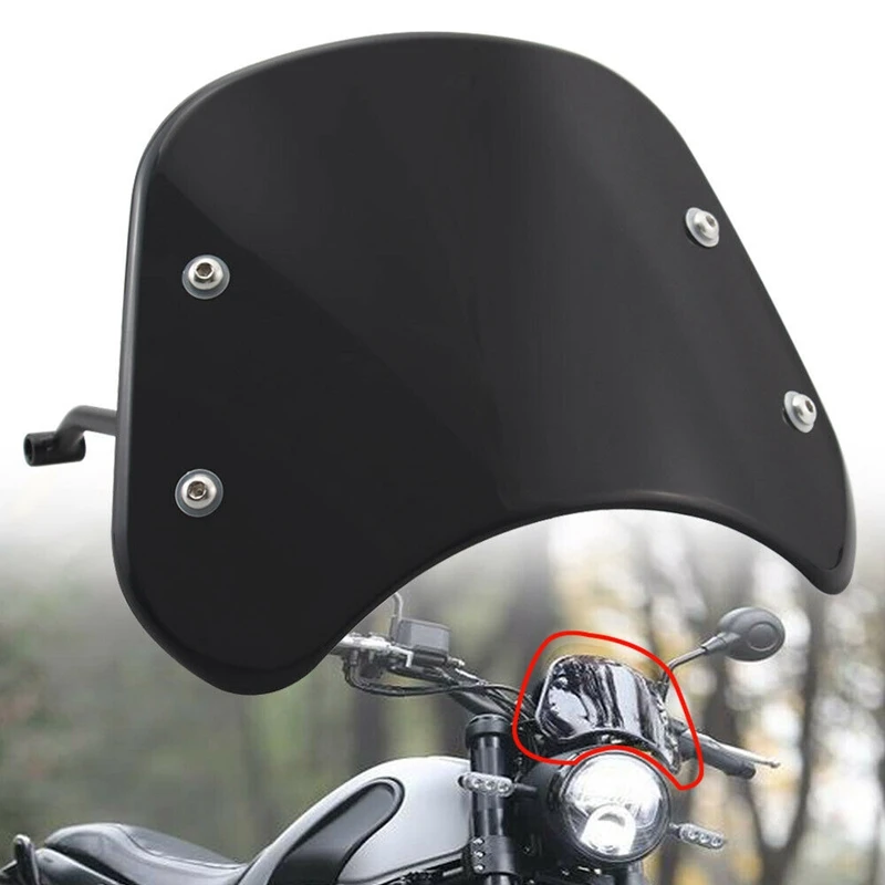 Лобовое стекло мотоцикла Sn обтекатель фары для Benelli Leoncino 500 (черный)| |