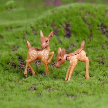 Mini Buatan Sika Rusa Jerapah Peri Taman Miniatur GNOME Lumut Bristol Resin Kerajinan Patung Dekorasi Rumah(China)