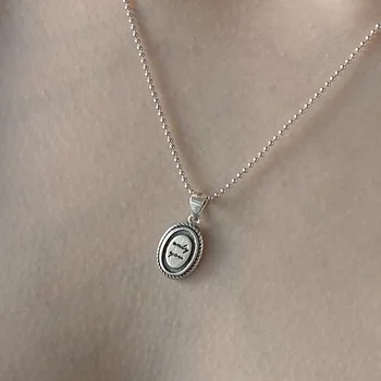 CH-79 Retro Authentic 925 Sterling silver Letters scrip Oval shape twist pattern Pendants Beads chain necklace Jewelry
CH-79 Retro Authentic 925 Sterling silver Letters scrip Oval shape twist pattern Pendants Beads chain necklace Jewelry