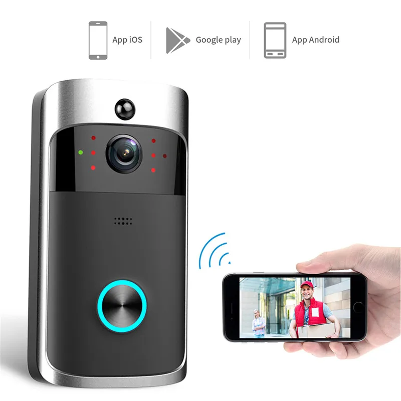 New Smart Wireless WiFi Video Doorbell Two-way Intercom Infrared Night Vision Doorbell Camera Support APP for Android IOS Phone
New Smart Wireless WiFi Video Doorbell Two-way Intercom Infrared Night Vision Doorbell Camera Support APP for Android IOS Phone