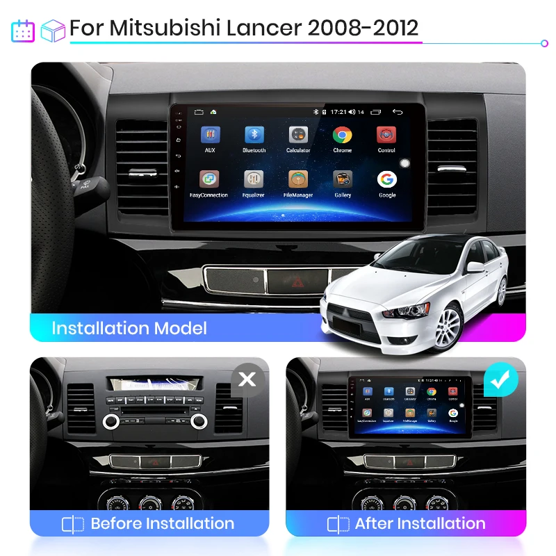 Автомагнитола Junsun V1 pro 2G + 128G Android 10 для Mitsubishi Lancer 2007 2013 мультимедийный видеоплеер