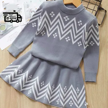 Girls Dress 2020 Winter Geometric Pattern Dress Long Sleeve Girls Clothes Top Coat+ Tutu Dress Sweater Knitwear 2pcs
Girls Dress 2020 Winter Geometric Pattern Dress Long Sleeve Girls Clothes Top Coat+ Tutu Dress Sweater Knitwear 2pcs