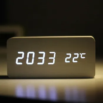 LED Wooden Alarm Clock Watch Table Voice Control Digital Wood Despertador Electronic Desktop USB/AAA Powered Clocks Table horlog
LED Wooden Alarm Clock Watch Table Voice Control Digital Wood Despertador Electronic Desktop USB/AAA Powered Clocks Table horlog