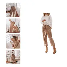 Attractive Pants High Waist Lady Sparkling Loose Harem Pants Trousers Harem Pants 
Attractive Pants High Waist Lady Sparkling Loose Harem Pants Trousers Harem Pants