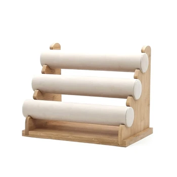 3 Tier Bamboo Bracelet Display Velvet Jewelry Organizer Holder Stand Bangles Jewelry Display Holder Storage Rack
3 Tier Bamboo Bracelet Display Velvet Jewelry Organizer Holder Stand Bangles Jewelry Display Holder Storage Rack