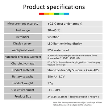 Fully Charged For 30 Days Smart Bracelet Temperature Measurement Bracelet Health Detection Thermometer
Fully Charged For 30 Days Smart Bracelet Temperature Measurement Bracelet Health Detection Thermometer