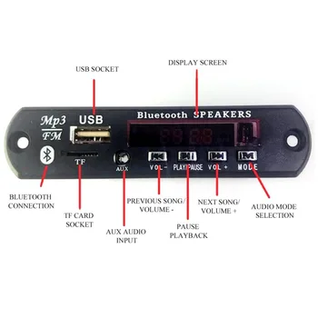 Lossless Bluetooth MP3 WMA Decoder Board with Remote Control Audio Module Support AUX TF USB FM Radio For Car Accessory
Lossless Bluetooth MP3 WMA Decoder Board with Remote Control Audio Module Support AUX TF USB FM Radio For Car Accessory