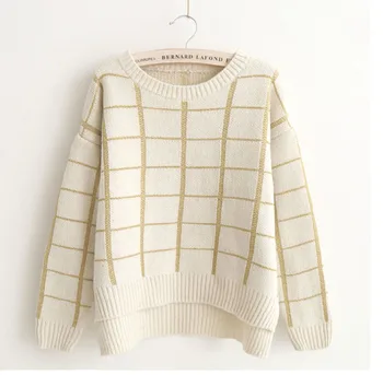 2019 Spring Women Korean Version Of The Gold Line Lattice Pullover Large Size Loose Open Fork Ladies Sweater 16843
2019 Spring Women Korean Version Of The Gold Line Lattice Pullover Large Size Loose Open Fork Ladies Sweater 16843