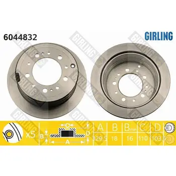 Disc brake TOYOTA LAND CRUISER J100 4.2-4.7 00-05 LEXUS LX470 02-07 rear GIRLING 6044832
Disc brake TOYOTA LAND CRUISER J100 4.2-4.7 00-05 LEXUS LX470 02-07 rear GIRLING 6044832