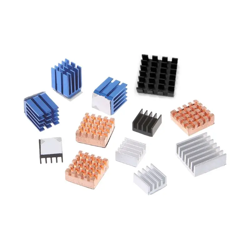 12Pcs/Set Heat Sink Aluminum Copper Radiator Cooler Kit For Raspberry Pi 2 / 3
12Pcs/Set Heat Sink Aluminum Copper Radiator Cooler Kit For Raspberry Pi 2 / 3