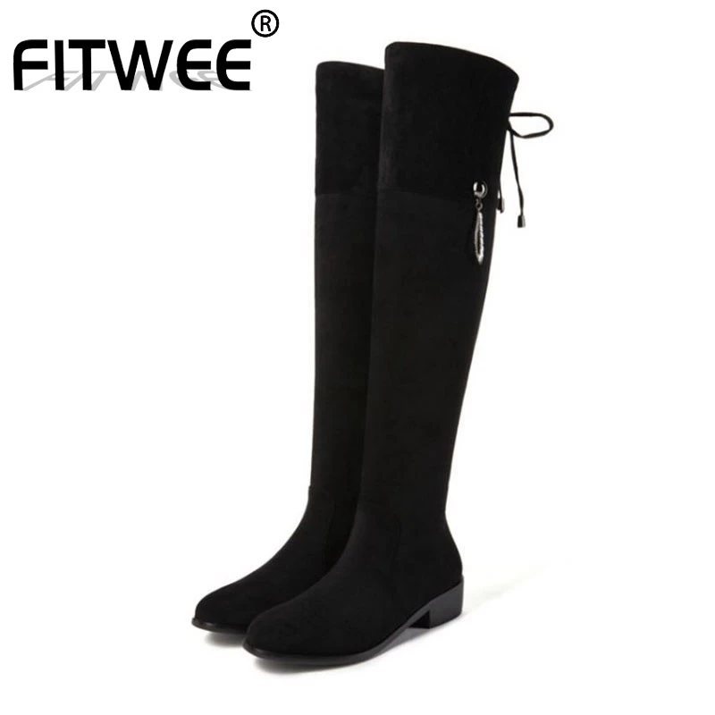 FITWEE Genuine Leather Office Work Winter Warm Over The Knee Boots Black Chunky Heel Snow Party Shoes Woman Footwear Size 33-40
FITWEE Genuine Leather Office Work Winter Warm Over The Knee Boots Black Chunky Heel Snow Party Shoes Woman Footwear Size 33-40