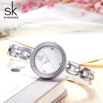 Women's Watches Shengke Ladies Silver Bracelet Quartz Wristwatch Female Clocks Beautiful Gifts Reloj Mujer relogio feminino
Women's Watches Shengke Ladies Silver Bracelet Quartz Wristwatch Female Clocks Beautiful Gifts Reloj Mujer relogio feminino