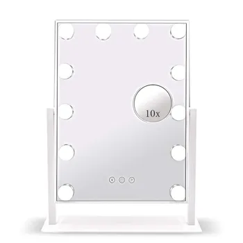 Lighted Makeup Mirror Hollywood Mirror Makeup Mirror With 12 Lights Smart Touch Control 3Colors Dimable Light Detachable 10X Mag
Lighted Makeup Mirror Hollywood Mirror Makeup Mirror With 12 Lights Smart Touch Control 3Colors Dimable Light Detachable 10X Mag