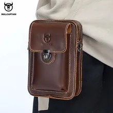 BULLCAPTAIN100 % skóra crazy horse mężczyzna talii pakiety etui na telefon torby talii torba męska mała klatka piersiowa pasek na ramię torba powrót pack075(China)