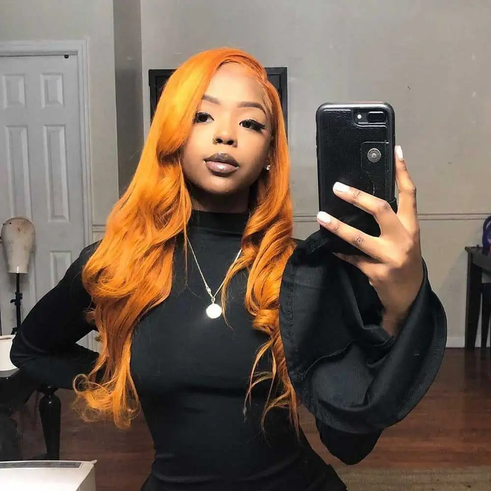 Orange Colored Body Wave 13X6 Deep Part Lace Front Human Hair Wig Preplucked Brazilian Remy 370 Full Frontal Wig For Black Women
Orange Colored Body Wave 13X6 Deep Part Lace Front Human Hair Wig Preplucked Brazilian Remy 370 Full Frontal Wig For Black Women
