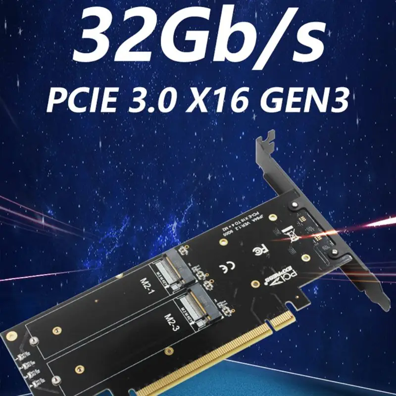 M.2 X16 to 4X NVME PCIE3.0 GEN3 X16 to 4xNVME RAID Card PCI-E VROC CARD RAID Hyper M.2X16 M2X16 4X X4 NVMEx4 Adapter
M.2 X16 to 4X NVME PCIE3.0 GEN3 X16 to 4xNVME RAID Card PCI-E VROC CARD RAID Hyper M.2X16 M2X16 4X X4 NVMEx4 Adapter