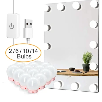 Professional Makeup Mirror Light LED Full Backlit Mirror USB Table Mirror with Light 2/6/10/14 Bulb Lamp Hollywood Vanity Lights
Professional Makeup Mirror Light LED Full Backlit Mirror USB Table Mirror with Light 2/6/10/14 Bulb Lamp Hollywood Vanity Lights