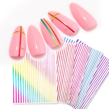 Gold Silver 3D Nail Stickers Self-adhesive Stripe Shape Mixed Patterns Transfer Decals Nail Foils Nail Art Decoration DIY Design
Gold Silver 3D Nail Stickers Self-adhesive Stripe Shape Mixed Patterns Transfer Decals Nail Foils Nail Art Decoration DIY Design