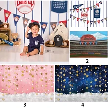 

Mocsicka Baby Shower Photography Background Clouds Rainbow Stars Decoration 1st Birthday Child Portrait Photo Backdrop Banner