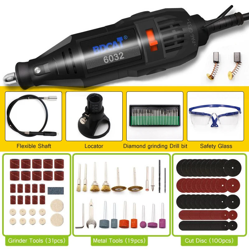 180W Mini Drill Electric Grinder Polishing Machine Power Tool Variable Speed Engraving Pen with Dremel Rotary Tool Accessories
180W Mini Drill Electric Grinder Polishing Machine Power Tool Variable Speed Engraving Pen with Dremel Rotary Tool Accessories