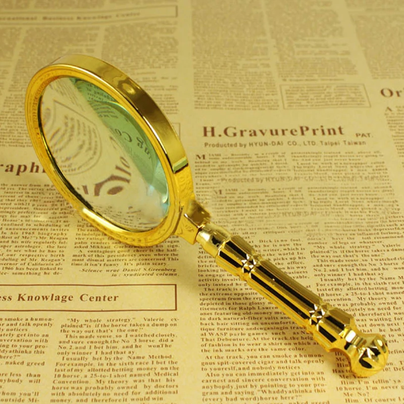 

4X Magnification Portable Handheld Magnifier For Reading Coin Insects 60mm 70mm 80mm 90mm Retro Handle Magnifier Eye Loupe Glass