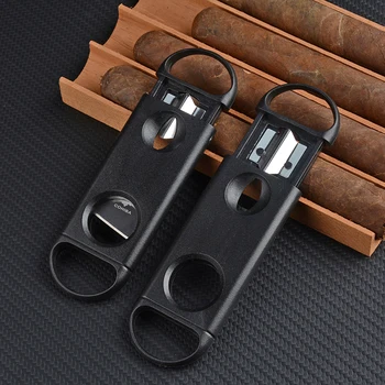 COHIBA Black V Cigar Cutter Plastic Stainless Sharp Cutter Two Size Sigaar Cutting Tool Cigar Guillotine Pocket Zigarren Cutter
COHIBA Black V Cigar Cutter Plastic Stainless Sharp Cutter Two Size Sigaar Cutting Tool Cigar Guillotine Pocket Zigarren Cutter