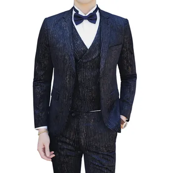 Winter Men's Luxury Banquet Stripe Designer High End Dinner Dress Blazer Vest Pants Velvet Thick Suits Jacket Coat Waistcoat
Winter Men's Luxury Banquet Stripe Designer High End Dinner Dress Blazer Vest Pants Velvet Thick Suits Jacket Coat Waistcoat