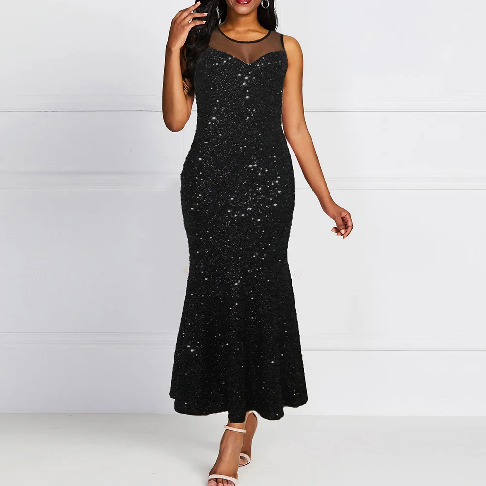 Black Elegant Prom Dress Scoop Neck Sleeveless Mermaid Sequins Ankle Length Transparent Wedding Party Formal Prom Dresses
Black Elegant Prom Dress Scoop Neck Sleeveless Mermaid Sequins Ankle Length Transparent Wedding Party Formal Prom Dresses