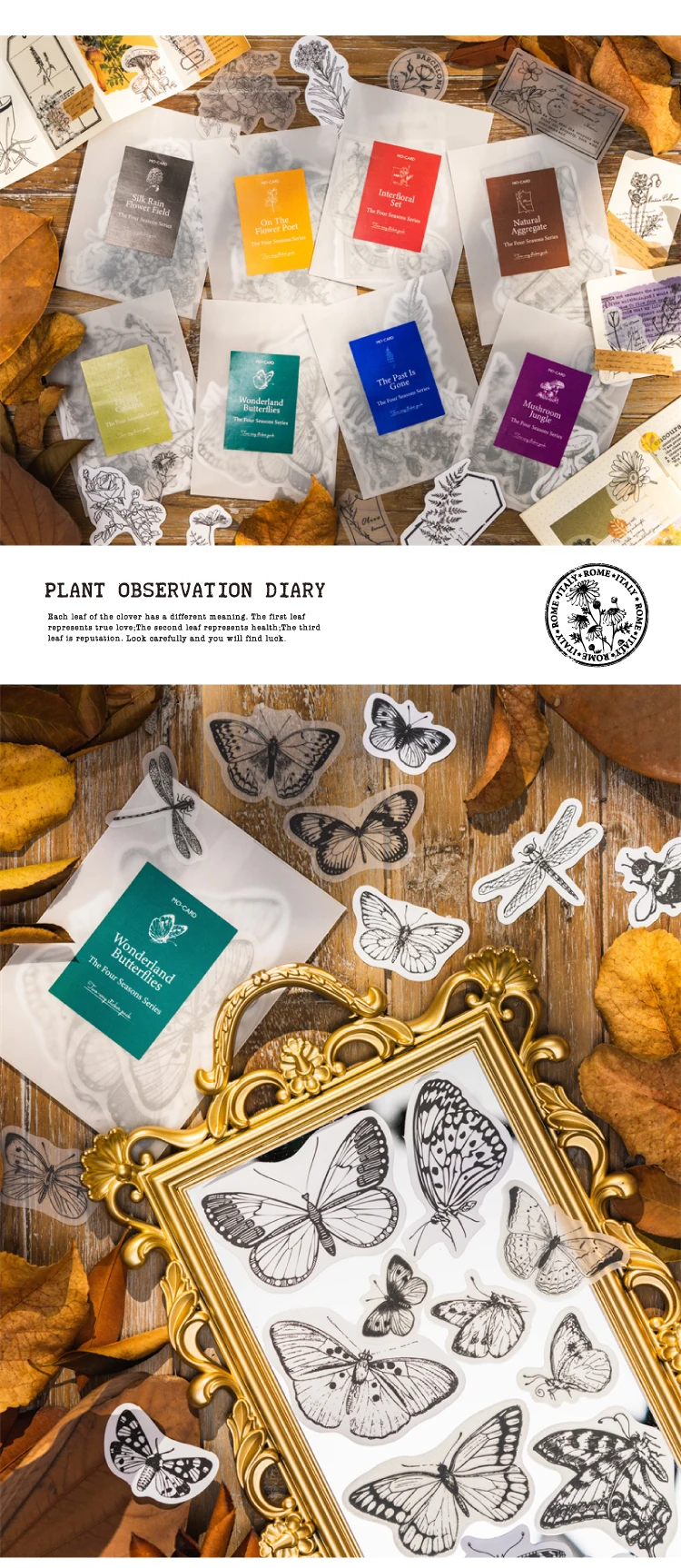 Generic Yoofun 40sheets Vintage Material Papers Washi + Parchment