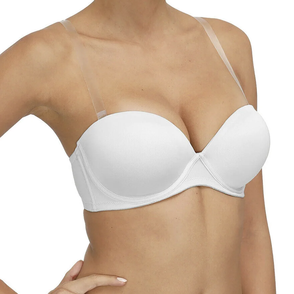 Женский бюстгальтер пуш-ап без бретелек Vgplay, однотонный бюстгальтер с мягкими чашечками и прозрачными бретельками