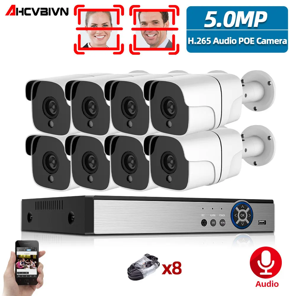 8CH 5MP POE NVR Kit CCTV System Audio Alarm Face Detection POE IP Camera waterproof IR Outdoor Video Security Surveillance Set
8CH 5MP POE NVR Kit CCTV System Audio Alarm Face Detection POE IP Camera waterproof IR Outdoor Video Security Surveillance Set