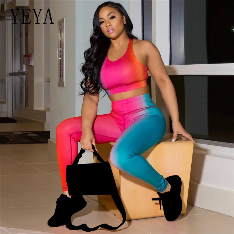 YEYA Gradient Tie Dye Print Women Summer Two Piece Set Tank Tops Jogger Pants Suit Tracksuit Matching Set Outfits Sportwear
YEYA Gradient Tie Dye Print Women Summer Two Piece Set Tank Tops Jogger Pants Suit Tracksuit Matching Set Outfits Sportwear