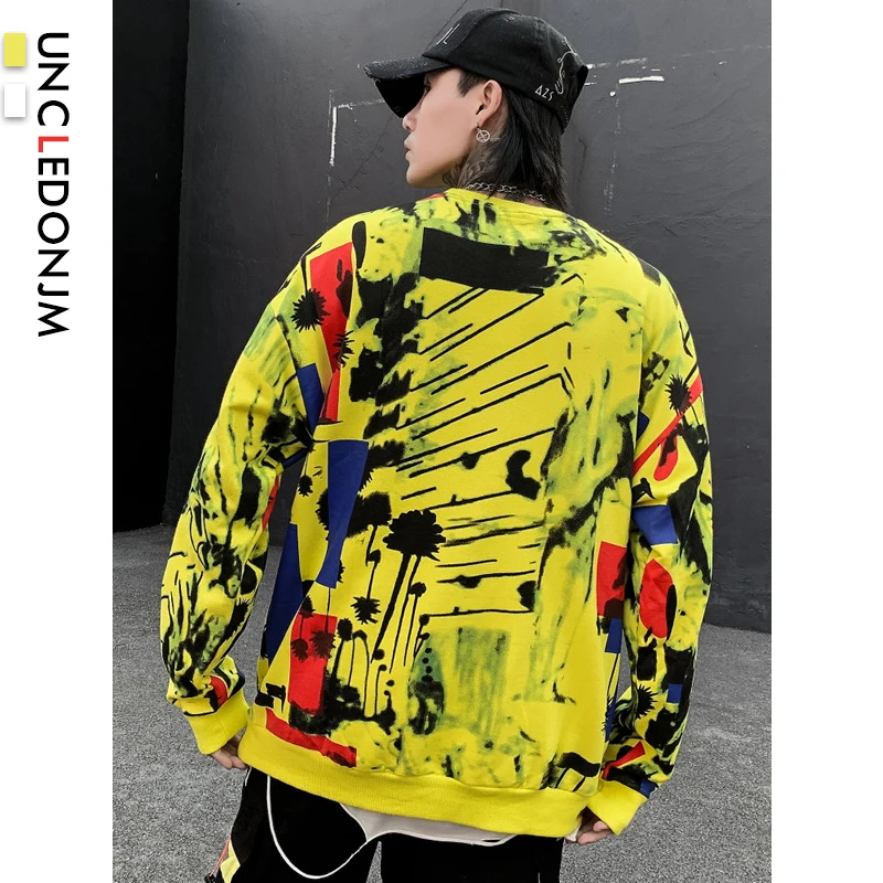 

UNCLEDONJM Kanye West Graffiti Men Sweatshirts Crewneck Hip-hop Fashion New Arrived Streetwear Sweatshirt Harajuku ALK8930