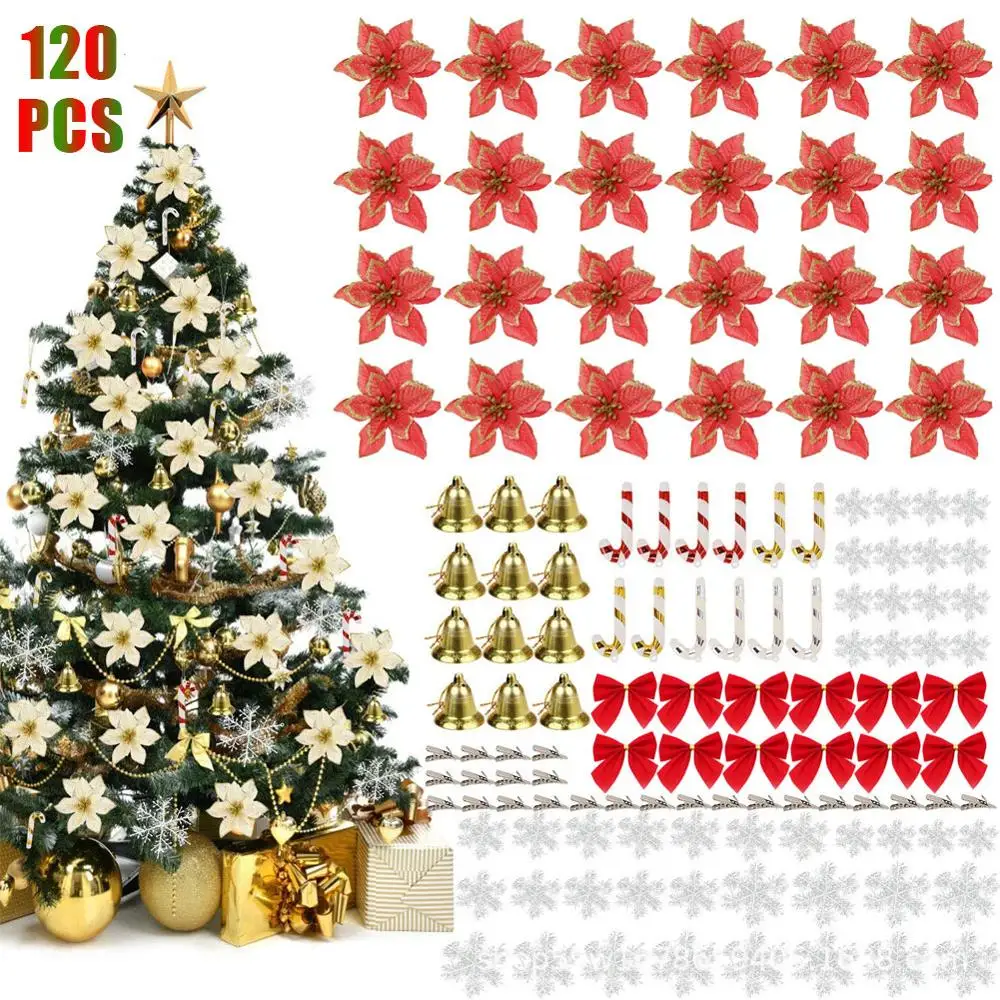 120pcs/set Christmas Tree Decoration for Home Christmas Tree Pendant Plastic Flower Simulation Flower Set Pendant
120pcs/set Christmas Tree Decoration for Home Christmas Tree Pendant Plastic Flower Simulation Flower Set Pendant