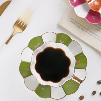 Gold Plated bone china coffee cup and Saucer Set British black tea cup
Gold Plated bone china coffee cup and Saucer Set British black tea cup