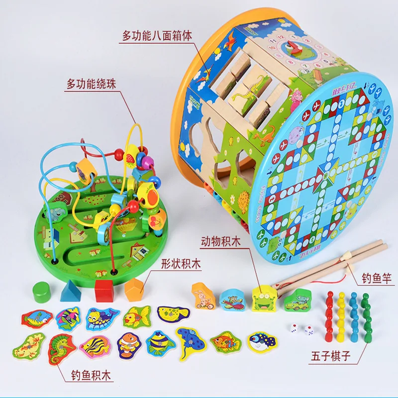 Children Wooden Multi-functional Octahedral Hexahedral Twelve One Beaded Bracelet Bead-stringing Toy Treasure Chest with Music E
Children Wooden Multi-functional Octahedral Hexahedral Twelve One Beaded Bracelet Bead-stringing Toy Treasure Chest with Music E