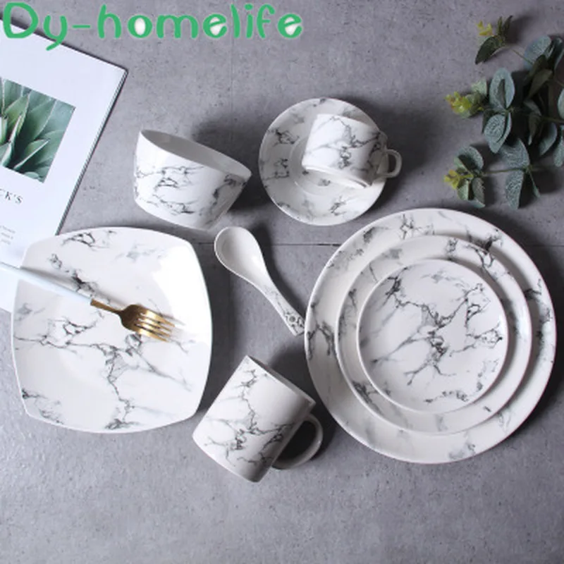 Nordic Ceramic Marble Bowl Dishes Tableware Coffee Cup Set Kitchen Home Simple Creative Mug Western Steak Plate
Nordic Ceramic Marble Bowl Dishes Tableware Coffee Cup Set Kitchen Home Simple Creative Mug Western Steak Plate