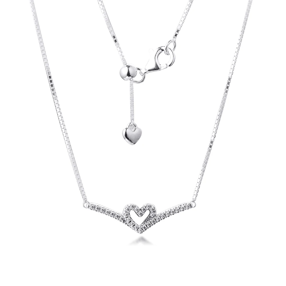100% 925 Sterling Silver Sparkling Wishbone Heart Collier Necklaces Jewelry Free Shipping
100% 925 Sterling Silver Sparkling Wishbone Heart Collier Necklaces Jewelry Free Shipping