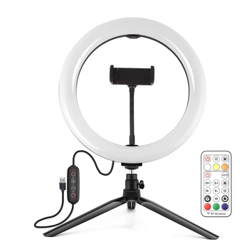 26CM RGB LED Ring Light Tripod Stand Selfie Ringlight Video Photpgraphy Lamp For Youtube Makeup Video Live Studio Q30
26CM RGB LED Ring Light Tripod Stand Selfie Ringlight Video Photpgraphy Lamp For Youtube Makeup Video Live Studio Q30