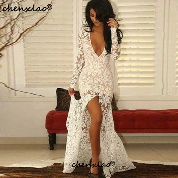 Sexy Split Mermaid Formal Occasion Dresses Illusion Lace Full Sleeves Vestido De Noiva Deep V Neck Wedding Gowns Customsized
Sexy Split Mermaid Formal Occasion Dresses Illusion Lace Full Sleeves Vestido De Noiva Deep V Neck Wedding Gowns Customsized
