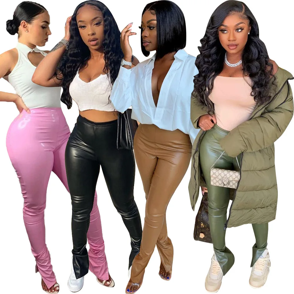 PU 4 Solid Color Skinny Flare Pants Trousers New Autumn and Spring Women Bottoms Sexy All-Matching Style Clothes
PU 4 Solid Color Skinny Flare Pants Trousers New Autumn and Spring Women Bottoms Sexy All-Matching Style Clothes