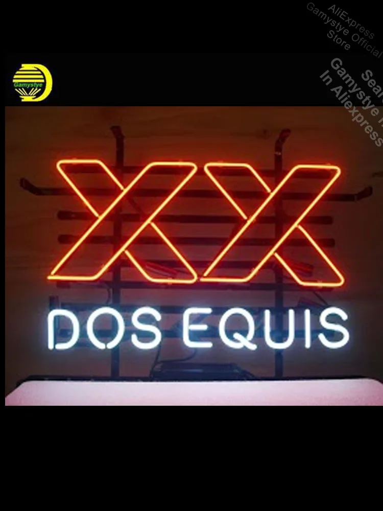 Неоновая вывеска для Dos Equi Logo Bar неоновая лампочка ручной работы настольная лампа