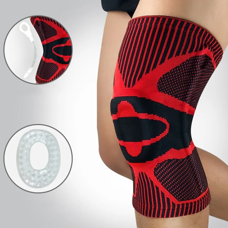 Generic 1 Piece Patella Knee Protector Brace Silicone Spring Knee